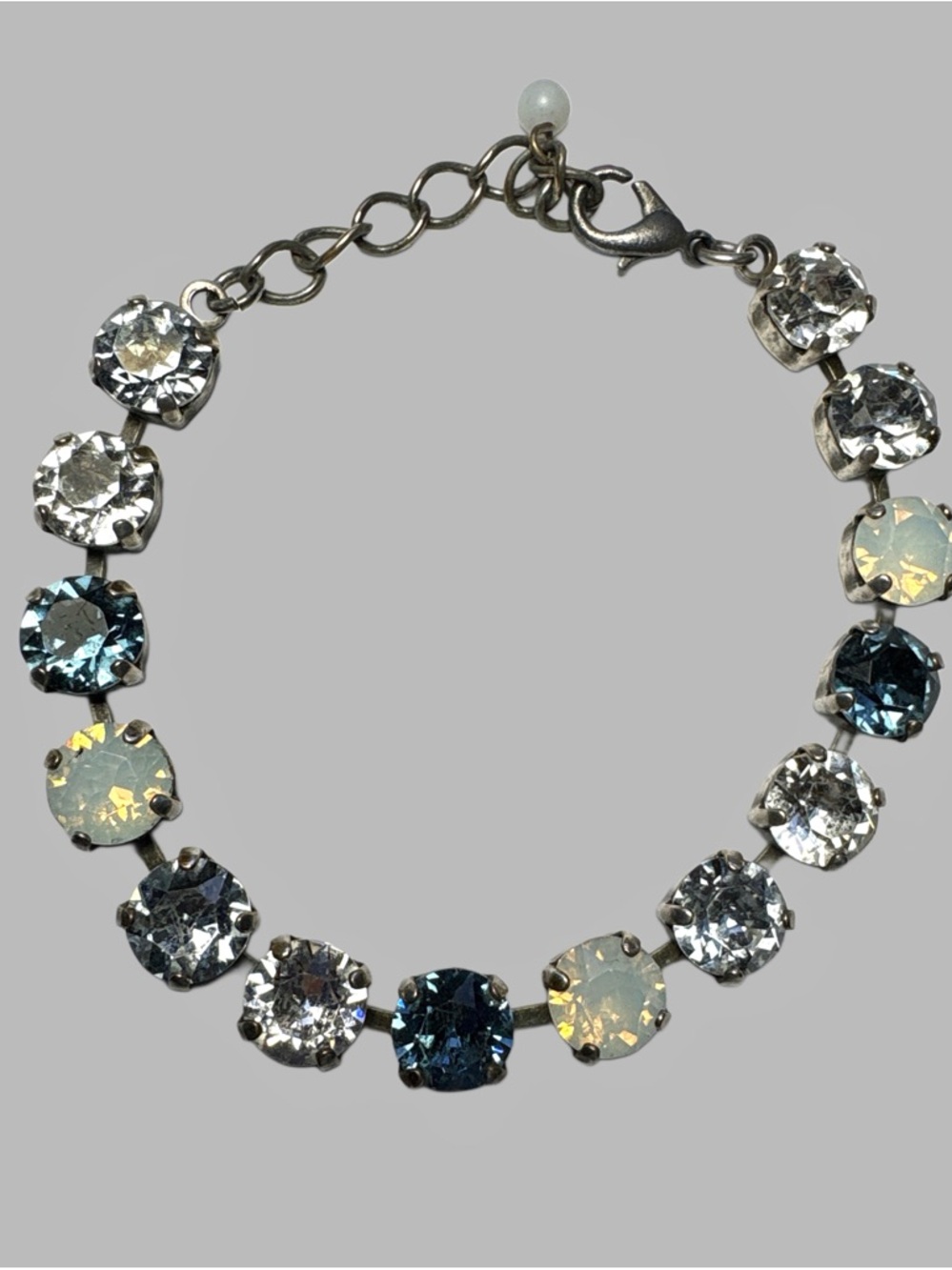 Sabika LIKE Crystal Necklace + Bracelet Set Blue Gray Opal Rhinestone - Picture 2 of 5